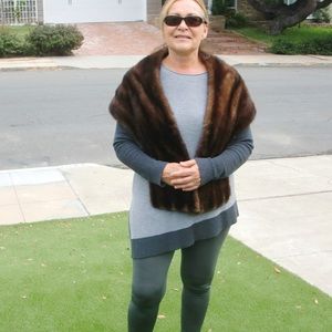 Plush Mink Fur Stole Vintage Wrap Made in Germany